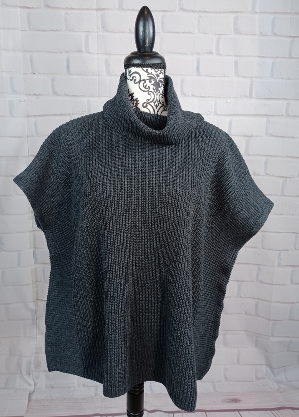 Lilla P women's dolmen sleeves turtle neck sweater cotton cashmere blend b11